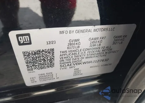 2024 Buick Enclave Premium Awd z USA, uszkodzony, nr VIN 5GAEVBKW5RJ127632